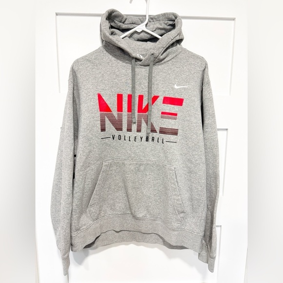 Nike Tops - Nike volleyball Gray Hoodie with Red Graphic - Women’s Hoodie Sweatshirt